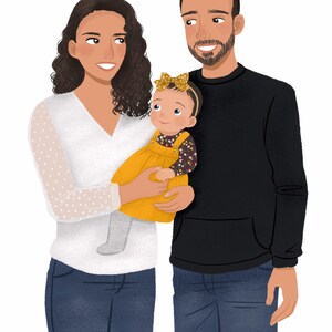 Custom Family Portrait Illustration, Family Portrait, Couple Portrait, Pet Portrait, Wedding Gift, Anniversary Gift, Christmas Card image 6