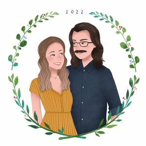 Custom Family Portrait Illustration, Family Portrait, Couple Portrait, Pet Portrait, Wedding Gift, Anniversary Gift, Christmas Card