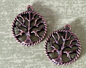 Pendentif arbre de vie finition cuivre vieilli, arbre généalogique, bijoux artisanaux faits main, bijoux bohèmes par Charm Obsession Wholesale