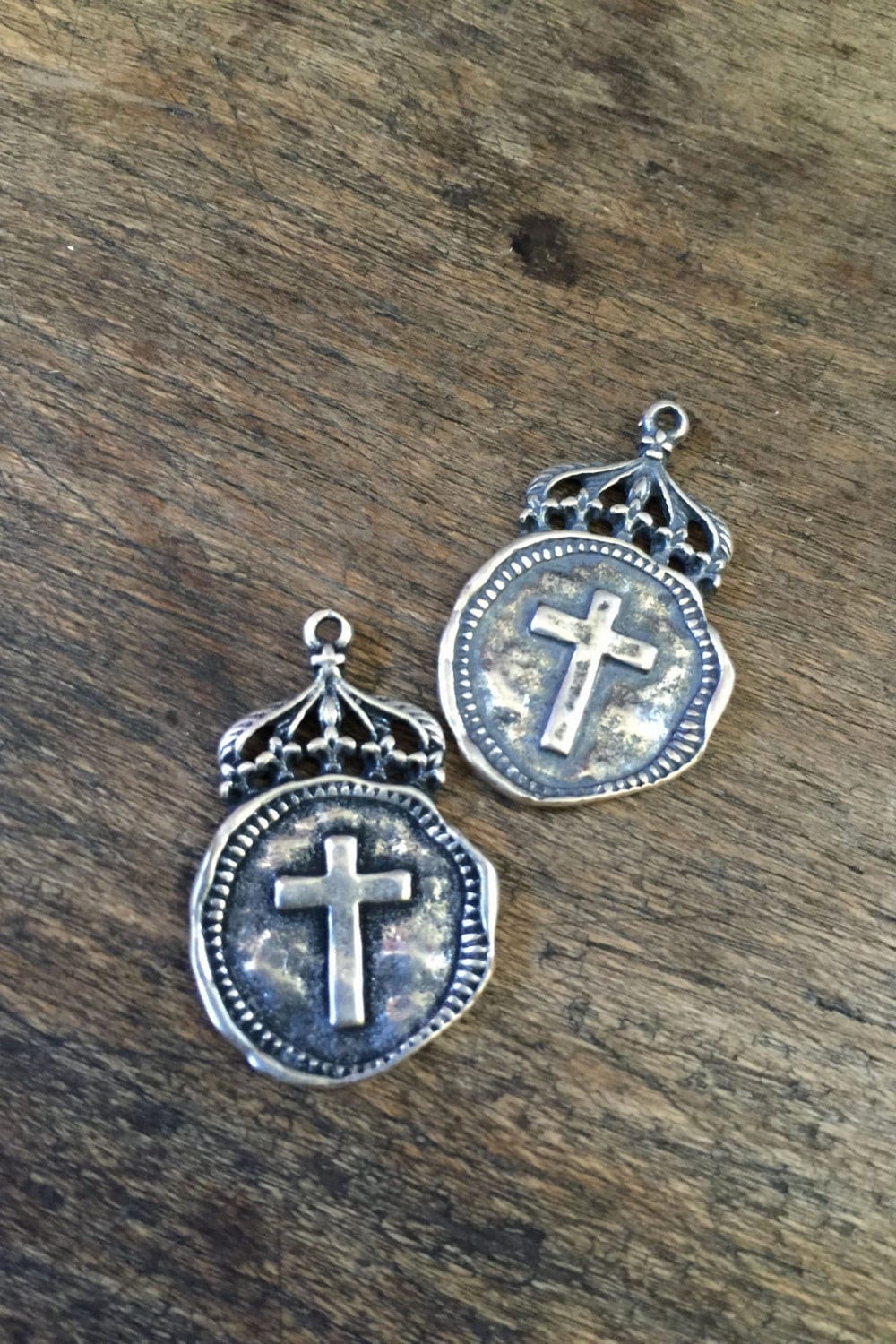Crown Cross Pendant Coin Pendant Religious Medals Jewelry Supplies