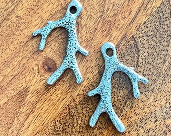 Pendentif branche de corail, Green Girl Studios, Fournitures pour bijoux artisanaux, Charm Obsession