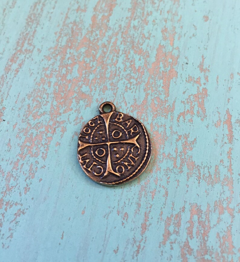 Spanish Coin Cross Charm Pendant Bronze Religious Medals Etsy