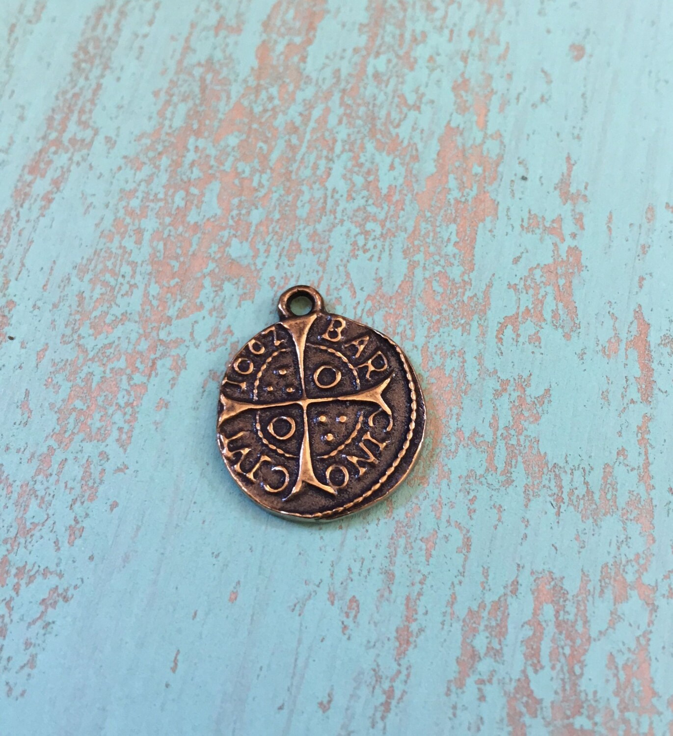 Spanish Coin Cross Charm Pendant Bronze Religious Medals Etsy