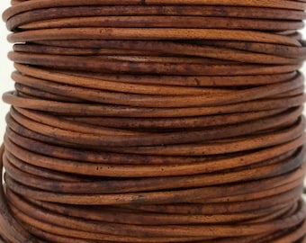 Cordon en cuir marron clair naturel 2 mm Cordon rond en cuir sans plomb par mètre Fournitures créatives Fournitures bijoux Fournitures bohèmes en cuir