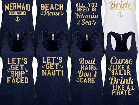 nautical bridesmaid shirts