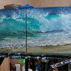 Beach days part 1 &2  signed limited edition giclee prints of my oil painting