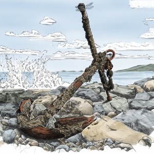 Old rusty anchor  14 X 11 signed limited edition giclee print