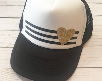 Kids gold heart trucker