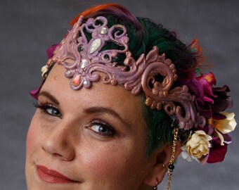 Mermaid crown with shells and silicone accent piece