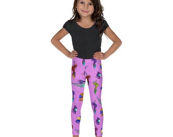 Leggings de yoga con estampado de dragón rosa para niños