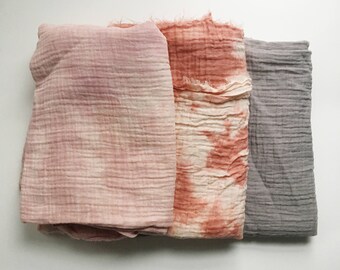 Natural Organic Cotton Gauze Muslin Shibori Baby Swaddle Blankets