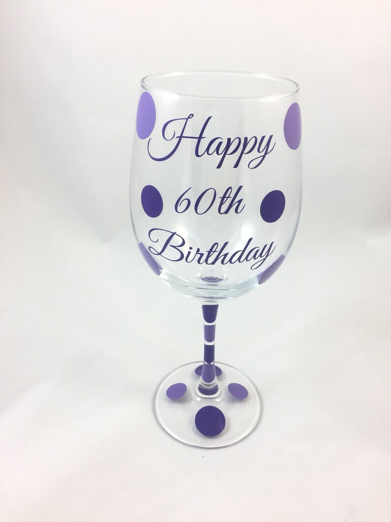 Happy 60th Birthday Wine Glass Image 0