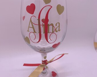 Personalized Valentines Day Wine Glass, Valentine’s Day, Valentine wine glass, wine glasses