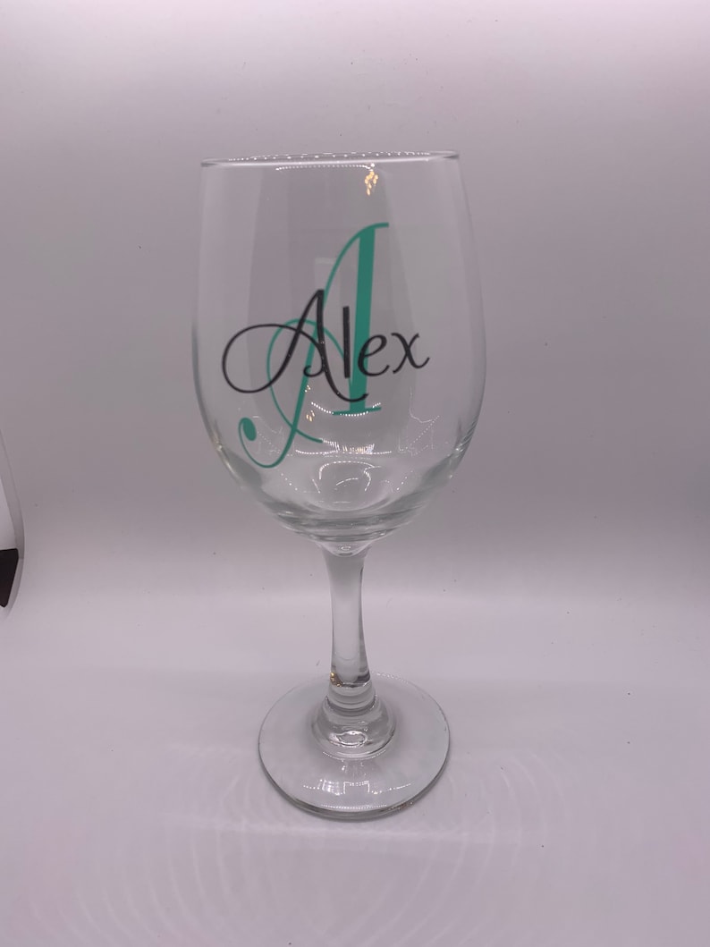 Monogram Wine Glass, Personalized Wine Glass, Monogram Wine Glasses, Personalized Wine Glasses, Custom Wine Glass, Custom Wine Glasses image 1