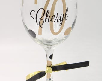 Personalized 70th Birthday Wine Glass: Milestone Celebration Gift