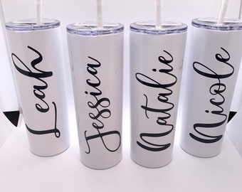 Personalized Tumbler, Custom Tumbler, Bridesmaid Gift, Bridesmaid Tumbler, Bachelorette Party, Bridesmaid Proposal, Skinny Tumbler,