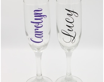 Personalized Champagne Flute: Custom Wedding Toasting Glass