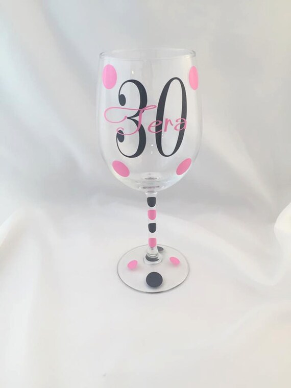 Personalized 30th Birthday Wine Glass 30th Birthday Glass Etsy
