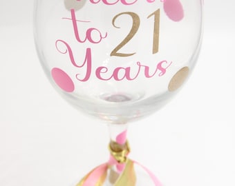 Personalized 21st Birthday Wine Glass: Cheers to 21 Years