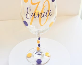 Personalized 70th Birthday Wine Glass: Milestone Celebration Gift