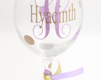 Personalized Wine Glass: Custom Initial, Bridesmaid Gift