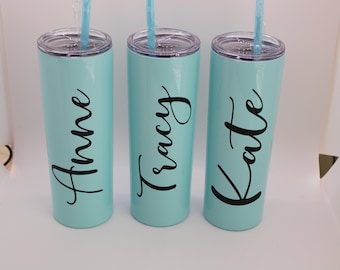 Personalized Tumbler, Custom Tumbler, Bridesmaid Gift, Bridesmaid Tumbler, Bachelorette Party, Bridesmaid Proposal, Skinny Tumbler,