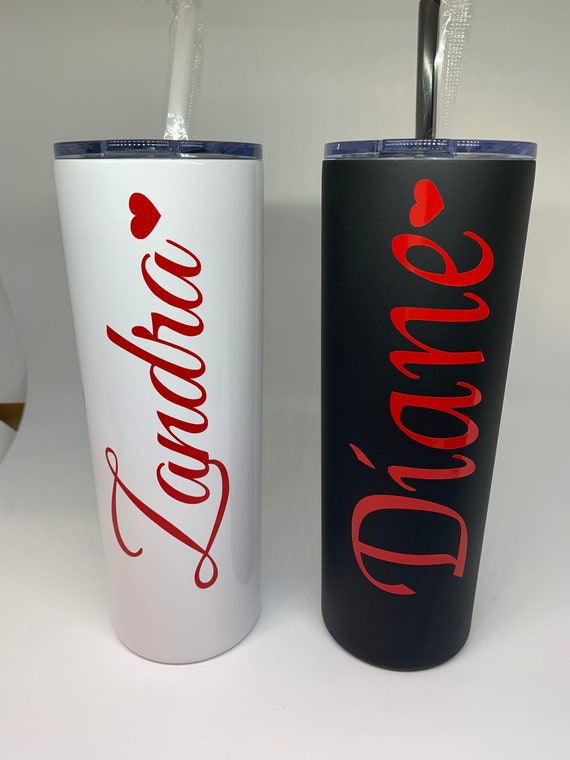 personalized drinkware, maars stainless steel skinny tumbler gift