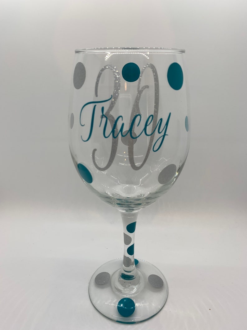 Personalized 30th Birthday Wine Glass, 30th Birthday Glass, 30th Birthday, 30th Birthday Gift, 30th birthday party, Birthday, Birthday Girl image 8