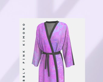 Bubbly Pink Kimono Robes, Swimsuit Coverup, Gifts for Mom