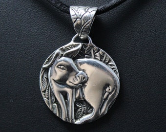 Sterling Silver Chinese Zodiac Year of the Pig Pendant