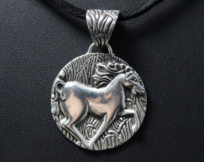 Sterling Silver Chinese Zodiac Year of the Horse Pendant