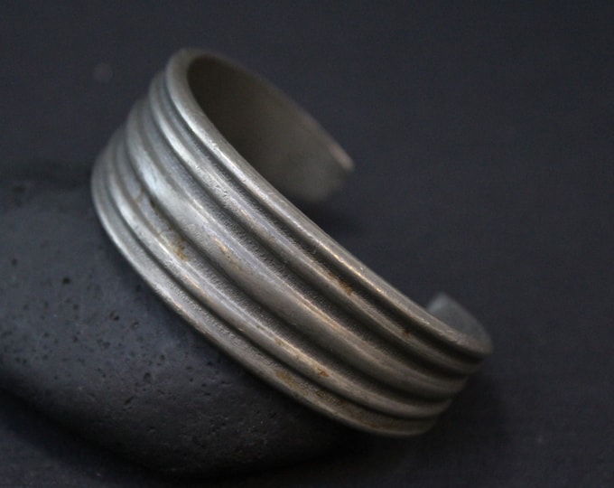 EIK TINN Cuff Bracelet, Norway Pewter Jewelry, Pewter Cuff, Scandinavian Cuff Bracelet, Danish Design, Modernist Jewelry