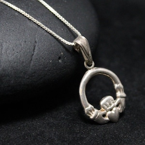 Sterling Silver Claddagh Necklace, Dainty Claddagh Necklace, Sterling Irish Necklace, Irish Jewelry, Silver Claddagh Jewelry, Silver Irish