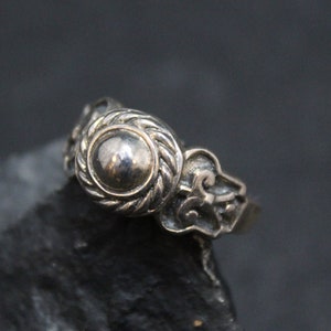 Sterling Silver Fleur de Lis Dome Ring, Sterling Fleur De Lis Jewelry, Sterling Silver Dome Ring, Ornate Sterling Ring, Boho Sterling Ring