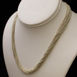 Vintage Italian Sterling Silver Multistrand Necklace, 925 Ball