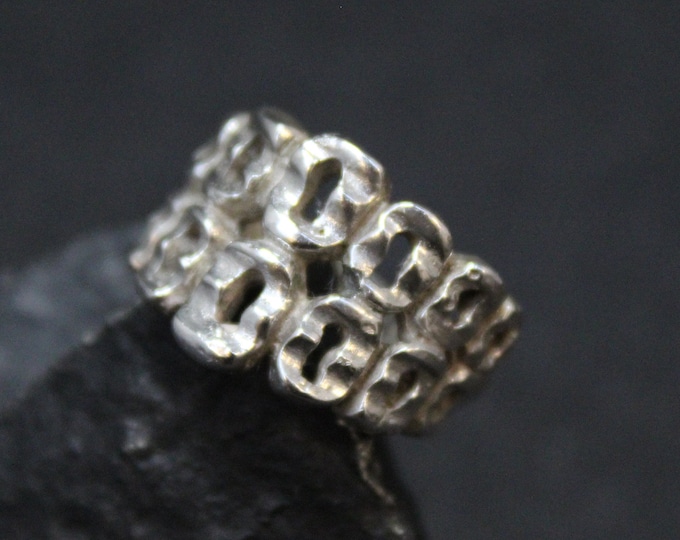 Sterling Silver Free Form Brutalist Ring, Brustalist Jewelry, Unique Sterling Ring, Textured Sterling Ring, Textured Silver Jewelry