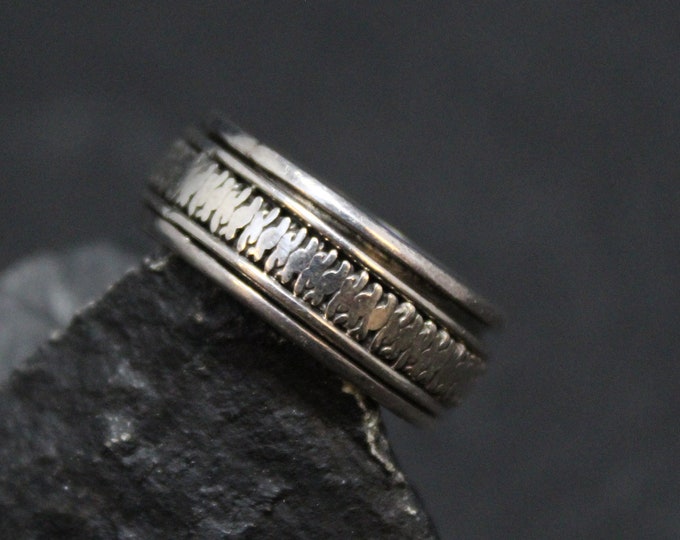 Sterling Silver Spinning Band Ring, Sterling Spinning Ring, Sterling Pattern Ring, Sterling Spin Band Ring, Sterling