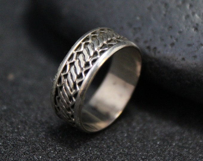 Sterling Silver Band Ring, Sterling Silver Patterned Band Ring, Sterling Patterned Ring, Sterling Band Ring, Sterling