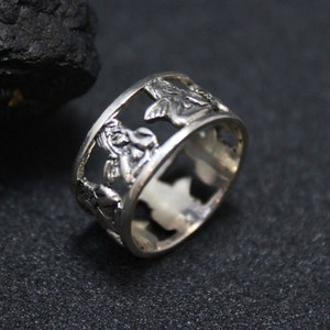 Sterling Silver Pave CZ Wing Ring, Sterling Wing Ring, Sterling Silver Pave Jewelry, Sterling Pave CZ Ring, Silver Wing Jewelry