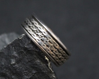 Sterling Silver Spinning Band Ring, Sterling Spinning Ring, Sterling Braid Pattern Ring, Sterling Band Ring, Sterling