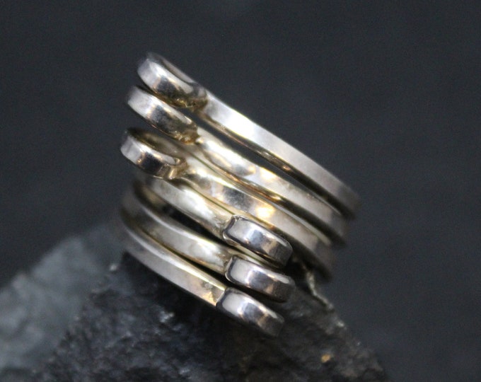 Simple Sterling Silver Swirl Bypass Ring, Sterling Swirl Ring, Sterling Ring with Swirl Design, Sterling Swirl Jewelry, Simple Sterling Ring