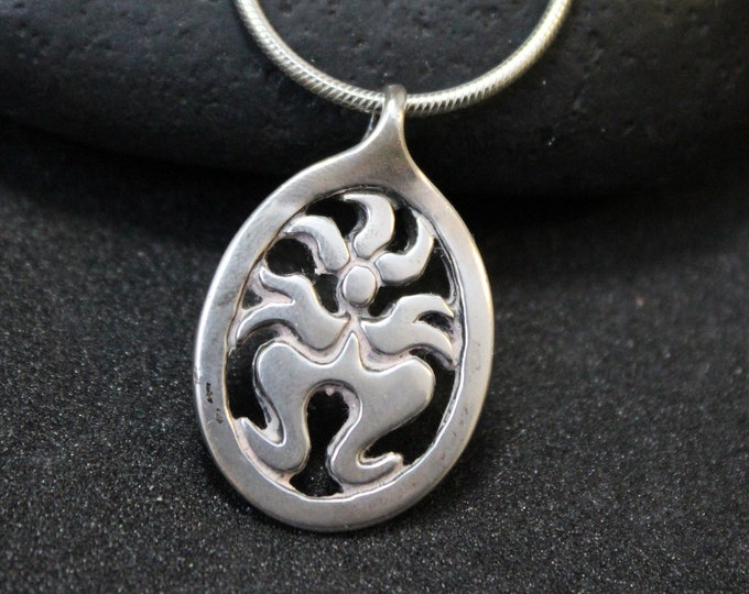 Sterling Silver Figure Necklace, Sterling Necklace, Sterling Jewelry, Sterling Pendant, Silver Pendant