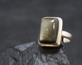 Sterling Silver Sparkling Black Gemstone Ring