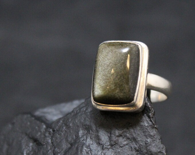 Sterling Silver Sparkling Black Gemstone Ring