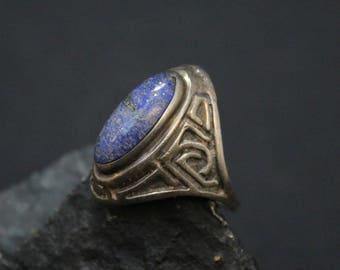 Sterling Silver Christin Wolf Lapis Ring, Christin Wolf Sterling Jewelry, Christin Wolf Ring, Sterlig Silver Oval Lapis Ring, Lapis Jewelry