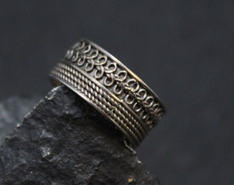 Sterling Silver Band Ring, Sterling Silver Patterned Band Ring, Sterling Patterned Ring, Sterling Band Ring, Sterling