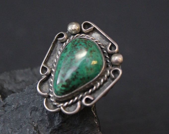 Sterling Silver Green Gemstone Ring, Sterling ,  Jewelry,  Silver Ring, Silver Ring