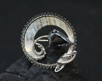 Sterling Silver Sorrento Hematite Pin, Sorrento Sterling Jewelry, Sterling Silver Hematite Pin, Hematite Jewelry, Sterling Hematite Pin