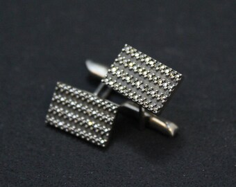 Sterling Silver Art Deco Marcasite Cuff Links, Art Deco Sterling Cuff Links, Marcasite Jewelry, Unique Cuff Links, Sterling Silver Cuff Link