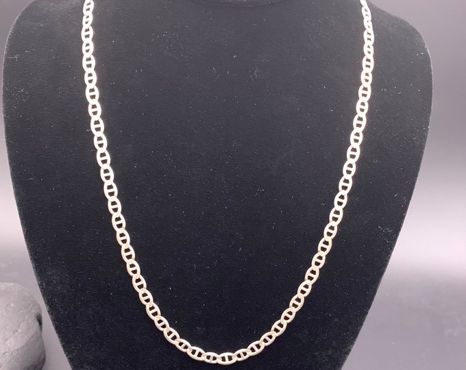 Anchor Link 925 Sterling Silver Chain Necklace With Lobster Clasp, Navy Necklace, 15 grams, 21” Vintage